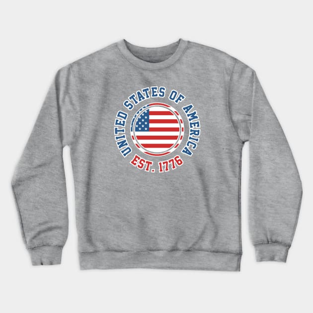 United States of America Est 1776 - American Flag Crewneck Sweatshirt by TwistedCharm